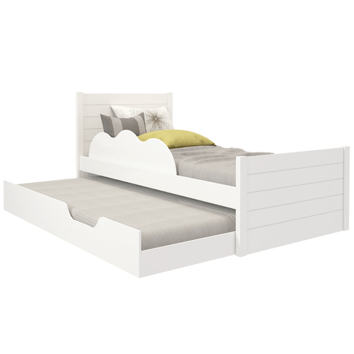 Bicama Infantil Elza 100% MDF com Cama Auxiliar e Proteção Lateral