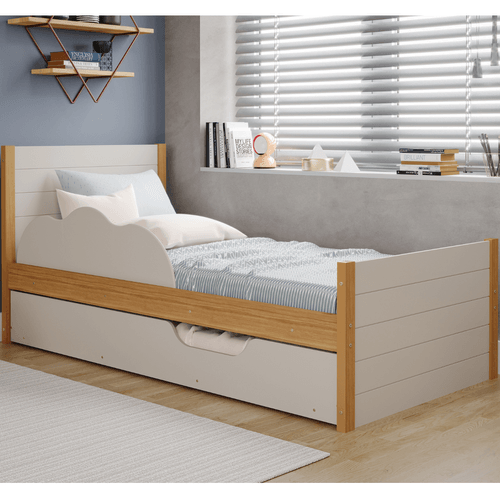 Bicama Infantil Elza 100% MDF com Cama Auxiliar e Proteção Lateral Cimol