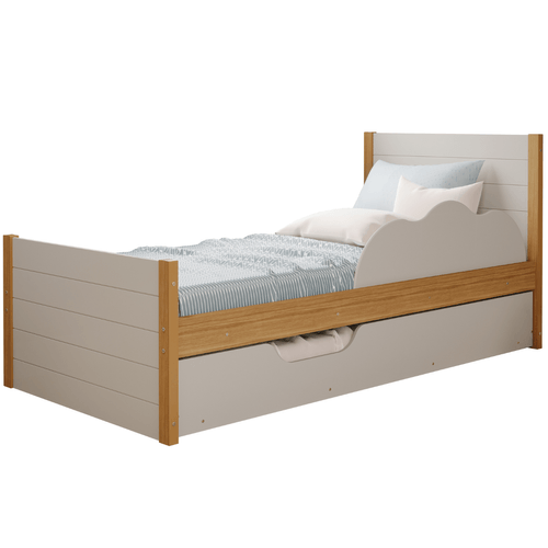 Bicama Infantil Elza 100% MDF com Cama Auxiliar e Proteção Lateral Cimol