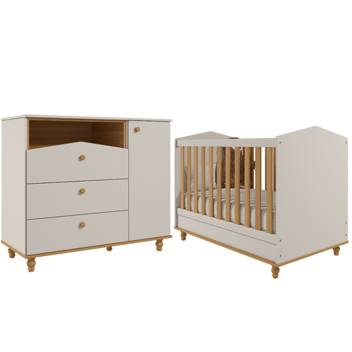 Quarto Bebê Completo Berço Americano Cômoda 1 Porta 100% MDF