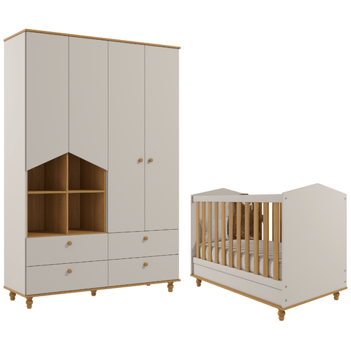 Quarto Bebê Completo Berço Americano Guarda-roupas 100% MDF