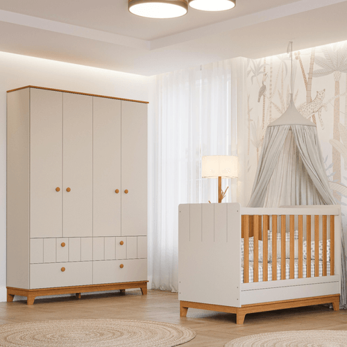 Quarto Bebê Completo Berço Americano Guarda Roupas Biscoito 100% MDF