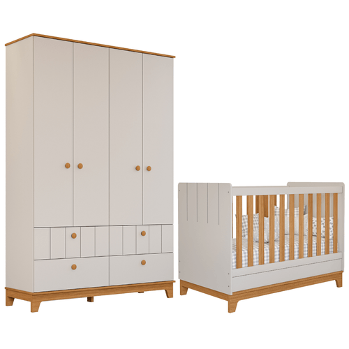 Quarto Bebê Completo Berço Americano Guarda Roupas Biscoito 100% MDF