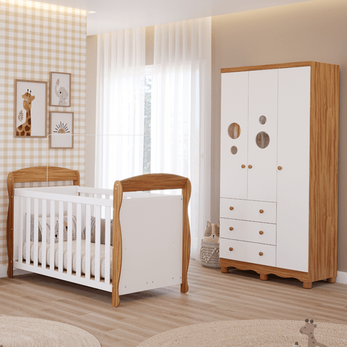 Quarto Bebê Completo Berço Americano Marquesa Guarda Roupas 100% MDF