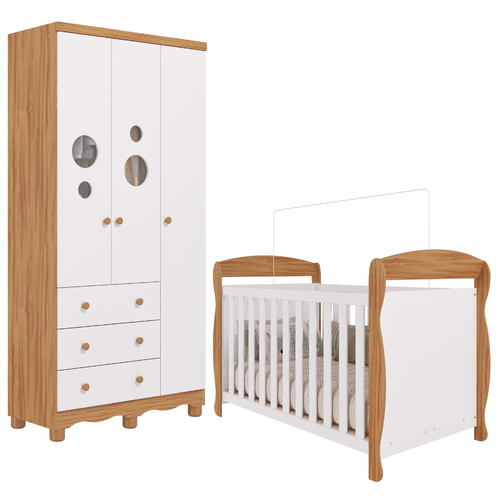 Quarto Bebê Completo Berço Americano Marquesa Guarda Roupas 100% MDF