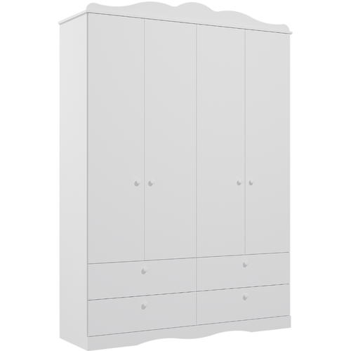 Guarda Roupas Infantil 4 Gavetas 4 Portas Provençal 100% MDF