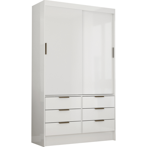 Guarda Roupa Solteiro 2 Portas de Correr 6 Gavetas Sevilha