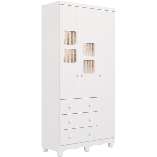 Guarda Roupa Infantil Telinha 3 Portas 3 Gavetas 100% MDF