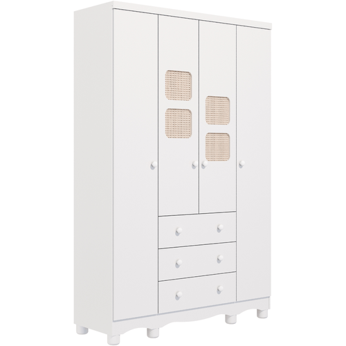 Guarda Roupa Infantil Telinha 4 Portas 3 Gavetas 100% MDF