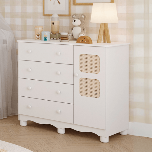Cômoda Infantil Telinha 1 Porta 4 Gavetas 100% MDF