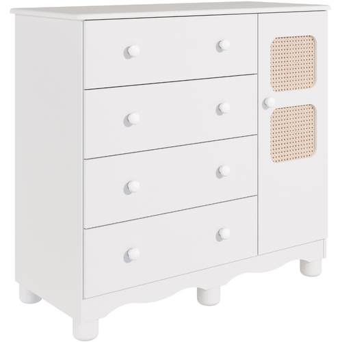 Cômoda Infantil Telinha 1 Porta 4 Gavetas 100% MDF
