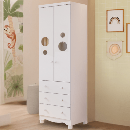 Guarda Roupa Infantil Bolinha 2 Portas 3 Gavetas 100% MDF