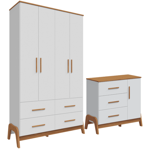 Quarto Bebê Completo Guarda Roupas Cômoda 1 Porta 100% MDF